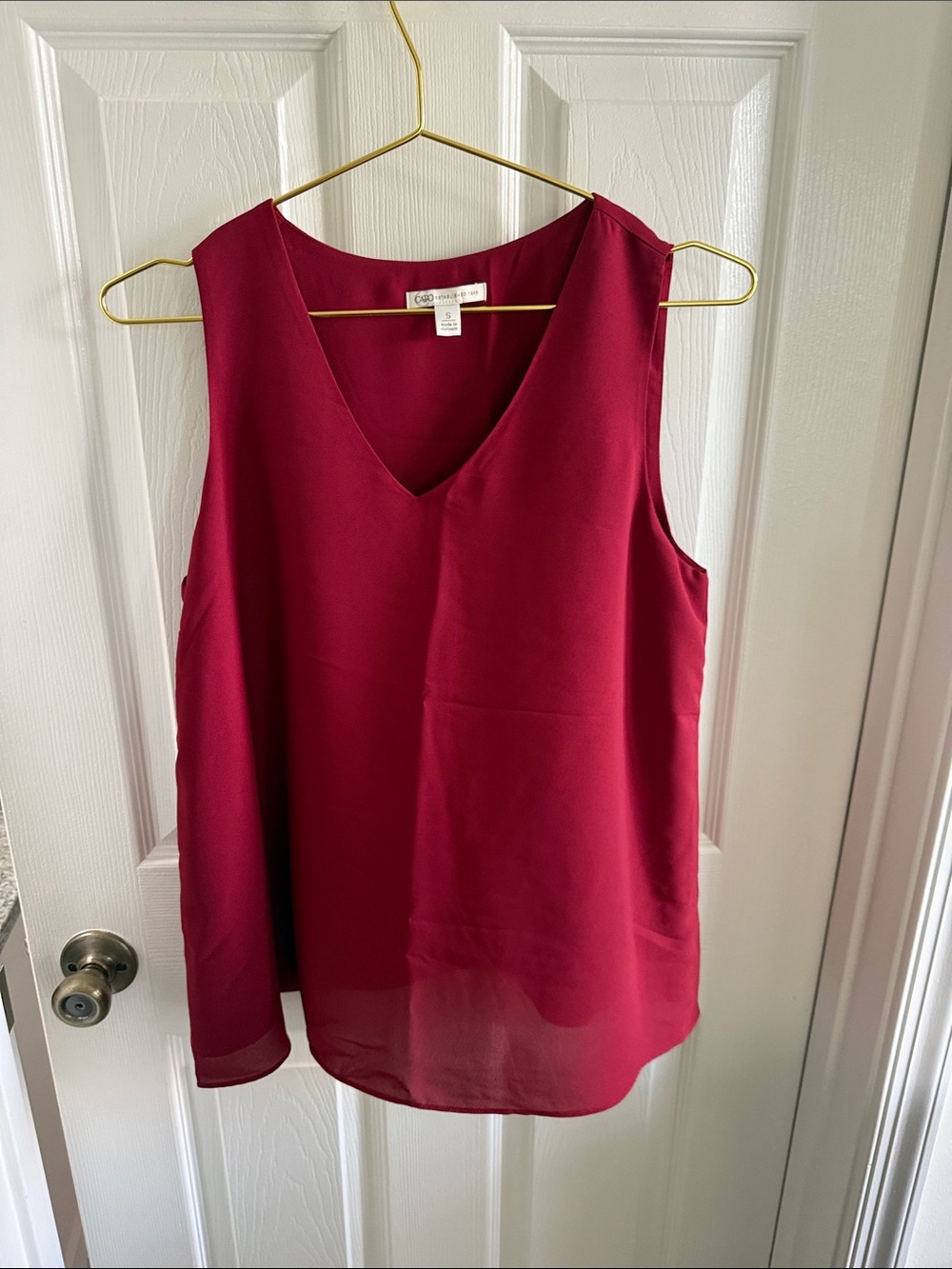 Cato Sleeveless V-Neck Camisole - Berry Red